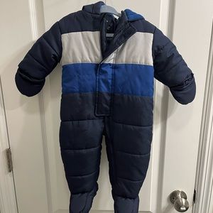 Puffy Snowsuit Baby Boys Size 6-9  Months Winter Faded Glory Puffer EUC